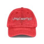 vintage embroidered cap: unscripted, casual headwear, trendy gift, summer accessory, unisex style, streetwear essentials