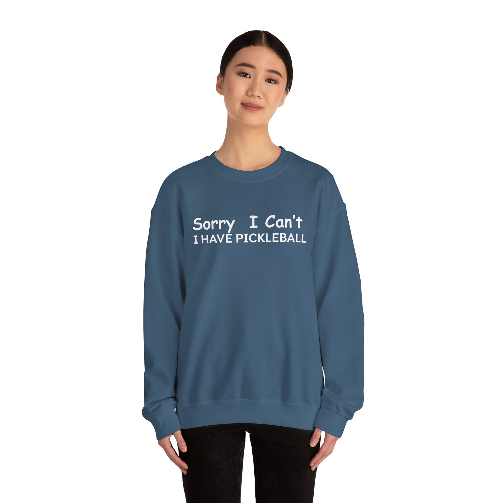 pickleball sweatshirt sorry i can't, sports gear, thoughtful gift, athletic wear, casual attire, unisex crewneck pickleball sweatshirt sorry i can't, sports gear, thoughtful gift, athletic wear, casual attire, unisex crewneck