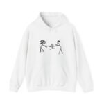 minimalist stick figure drink sharing hoodie, cute couple sweatshirt, relationship goals hooded jumper, graphic print pullover, boyfriend
