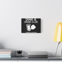 canvas wall art dink & drink club, toronto chapter, home decor for beer lovers, unique gift for friends, bar wall decor, black and [...]