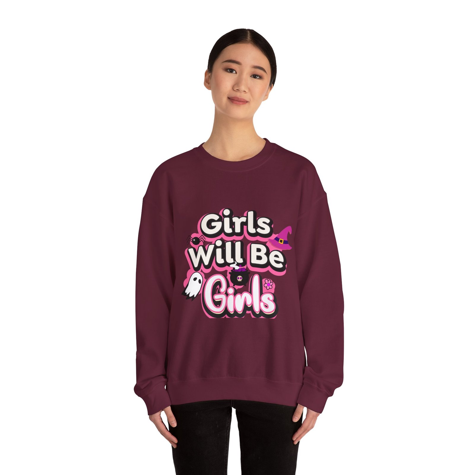 girls will be girls sweatshirt, unisex crewneck pullover, halloween gift, cozy casual wear, fun statement sweatshirt girls will be girls sweatshirt, unisex crewneck pullover, halloween gift, cozy casual wear, fun statement sweatshirt