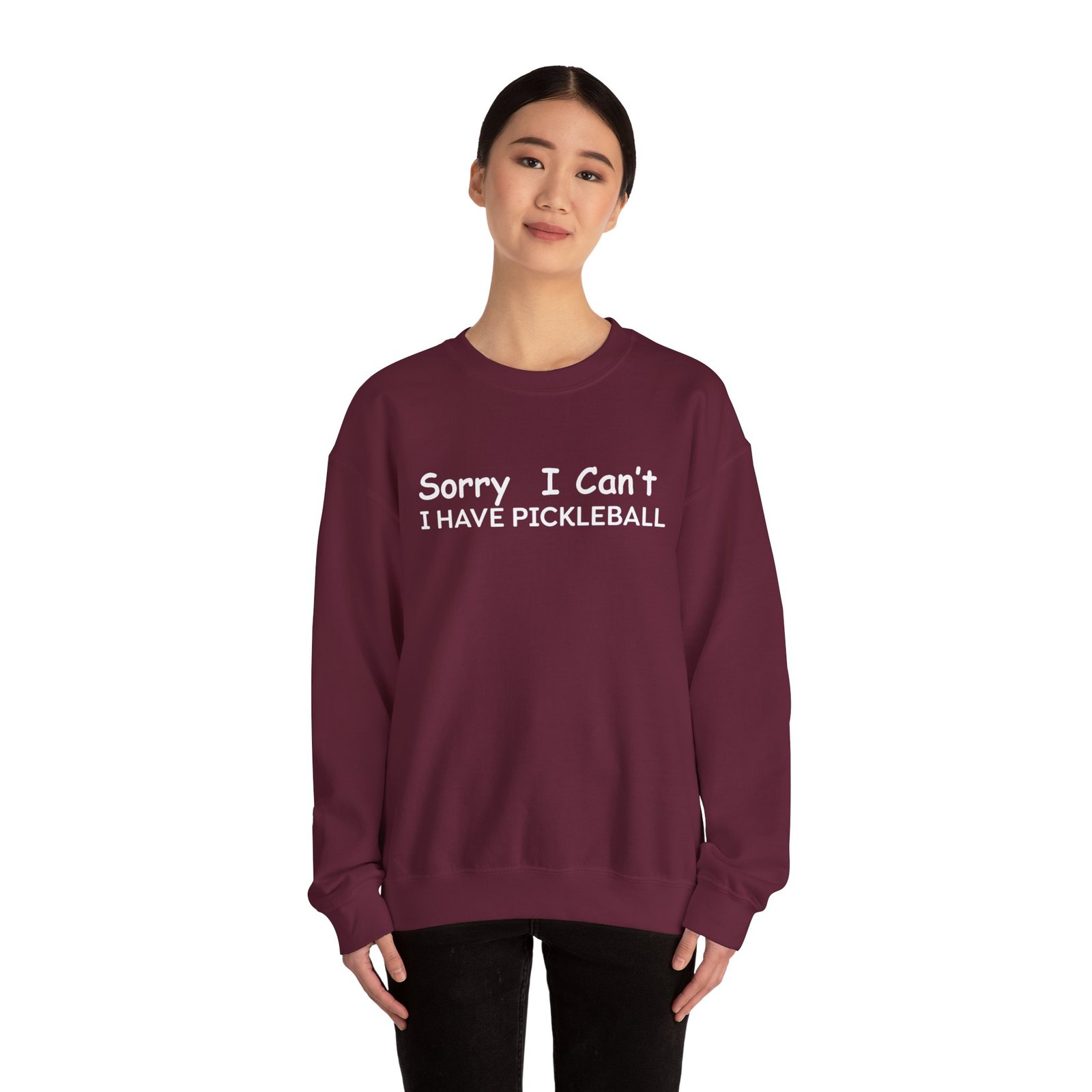 pickleball sweatshirt sorry i can't, sports gear, thoughtful gift, athletic wear, casual attire, unisex crewneck pickleball sweatshirt sorry i can't, sports gear, thoughtful gift, athletic wear, casual attire, unisex crewneck
