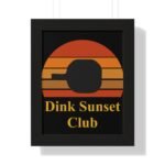 retro dink sunset club vertical poster, wall art, home decor, gift for friends, vintage style, leisure decor