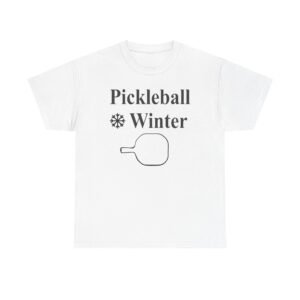 pickleball winter tee, unisex cotton shirt for pickleball enthusiasts, holiday gift, sports apparel, winter fun