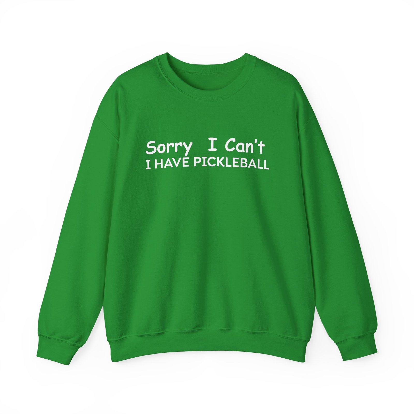 pickleball sweatshirt sorry i can't, sports gear, thoughtful gift, athletic wear, casual attire, unisex crewneck pickleball sweatshirt sorry i can't, sports gear, thoughtful gift, athletic wear, casual attire, unisex crewneck