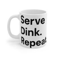 serve, dink, repeat ceramic mug | perfect for coffee lovers, funny gift for friends, unique kitchen decor, gift for celebration
