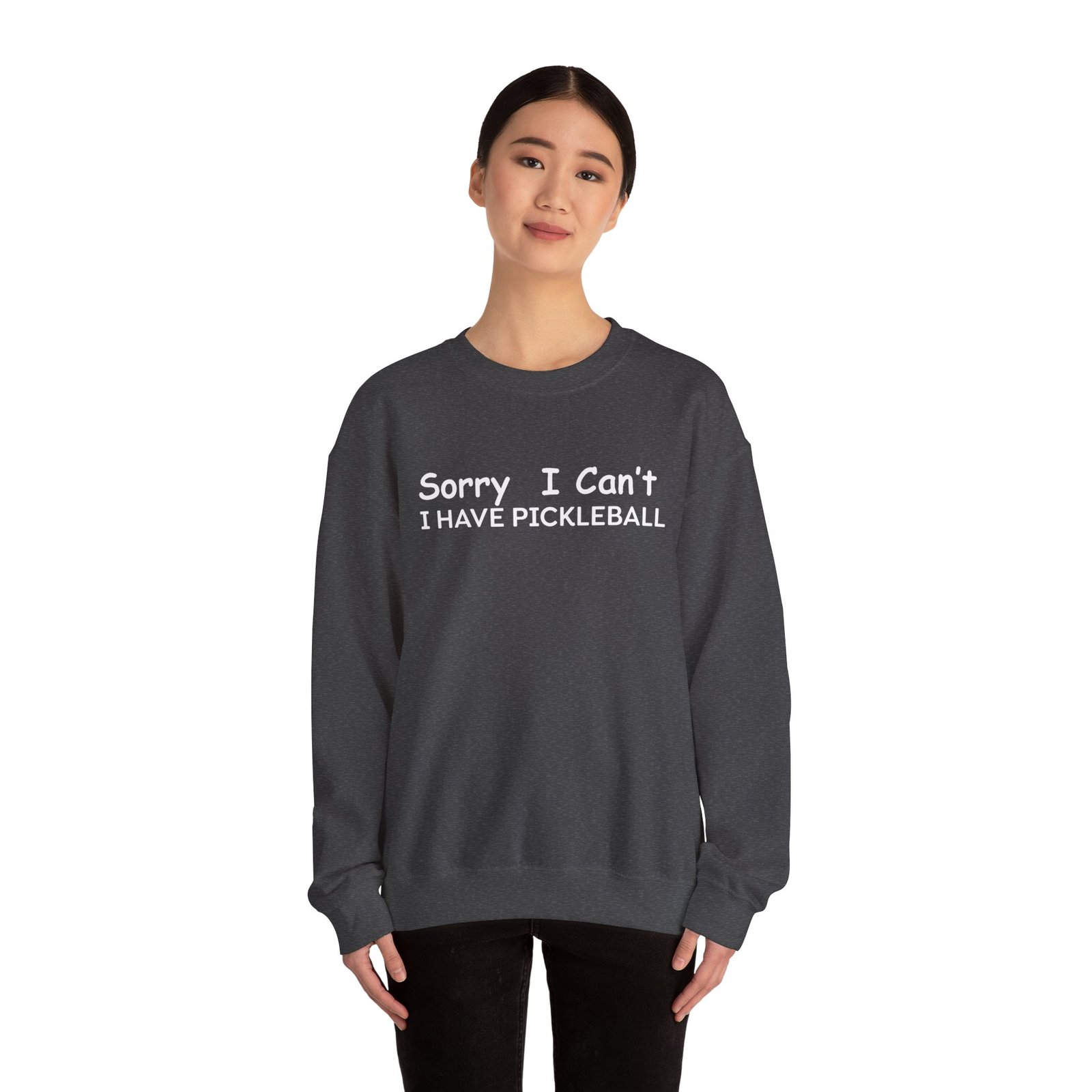 pickleball sweatshirt sorry i can't, sports gear, thoughtful gift, athletic wear, casual attire, unisex crewneck pickleball sweatshirt sorry i can't, sports gear, thoughtful gift, athletic wear, casual attire, unisex crewneck