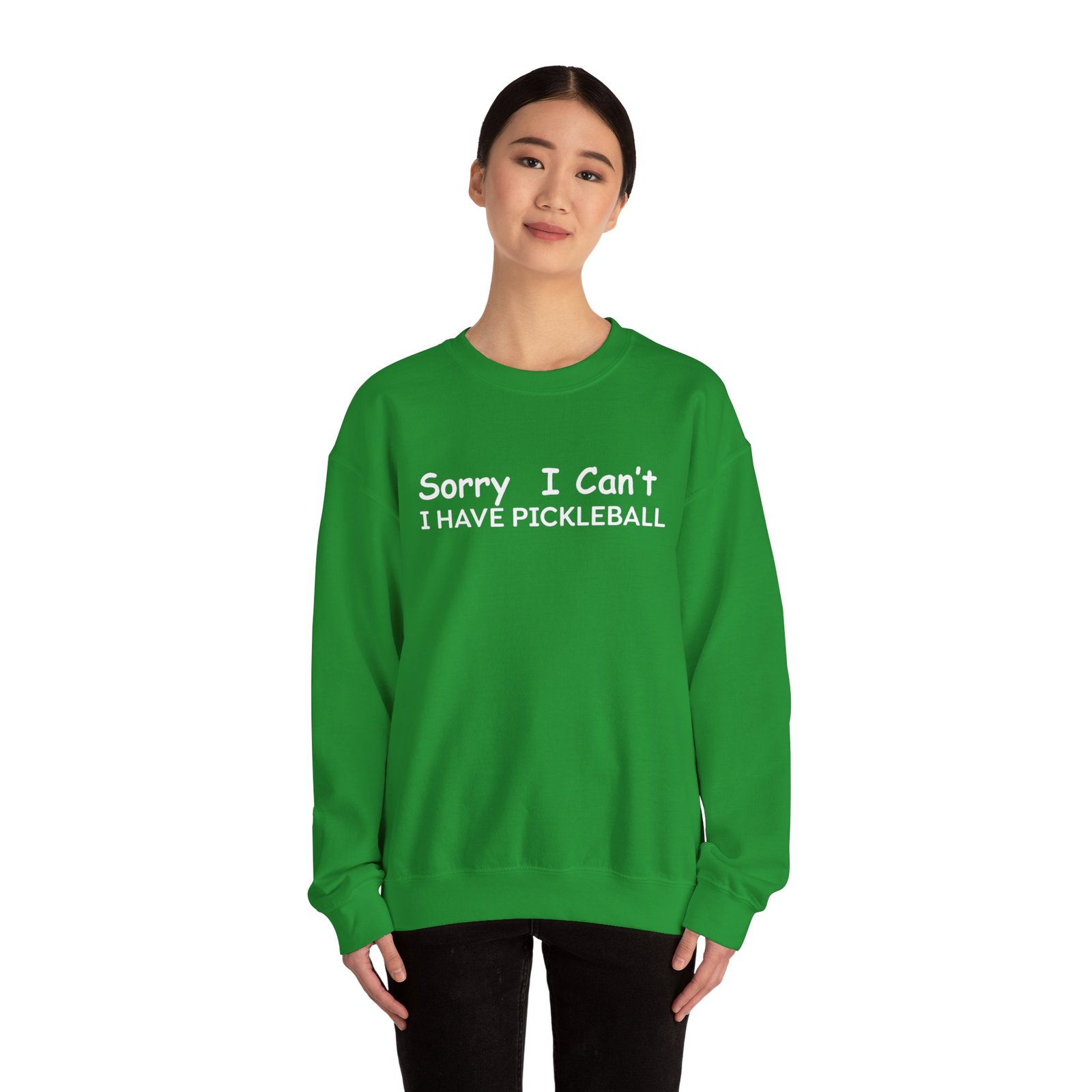 pickleball sweatshirt sorry i can't, sports gear, thoughtful gift, athletic wear, casual attire, unisex crewneck pickleball sweatshirt sorry i can't, sports gear, thoughtful gift, athletic wear, casual attire, unisex crewneck