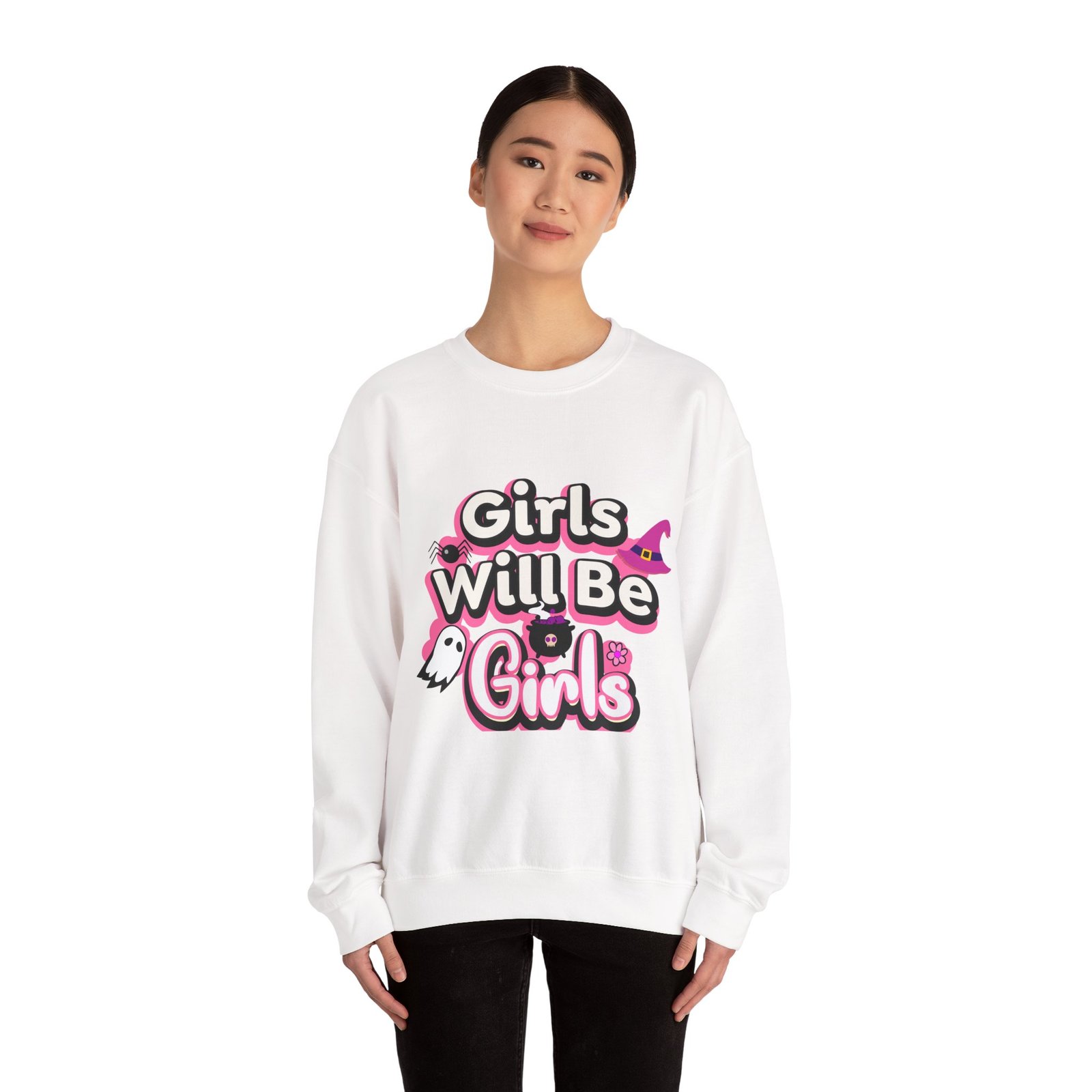 girls will be girls sweatshirt, unisex crewneck pullover, halloween gift, cozy casual wear, fun statement sweatshirt girls will be girls sweatshirt, unisex crewneck pullover, halloween gift, cozy casual wear, fun statement sweatshirt