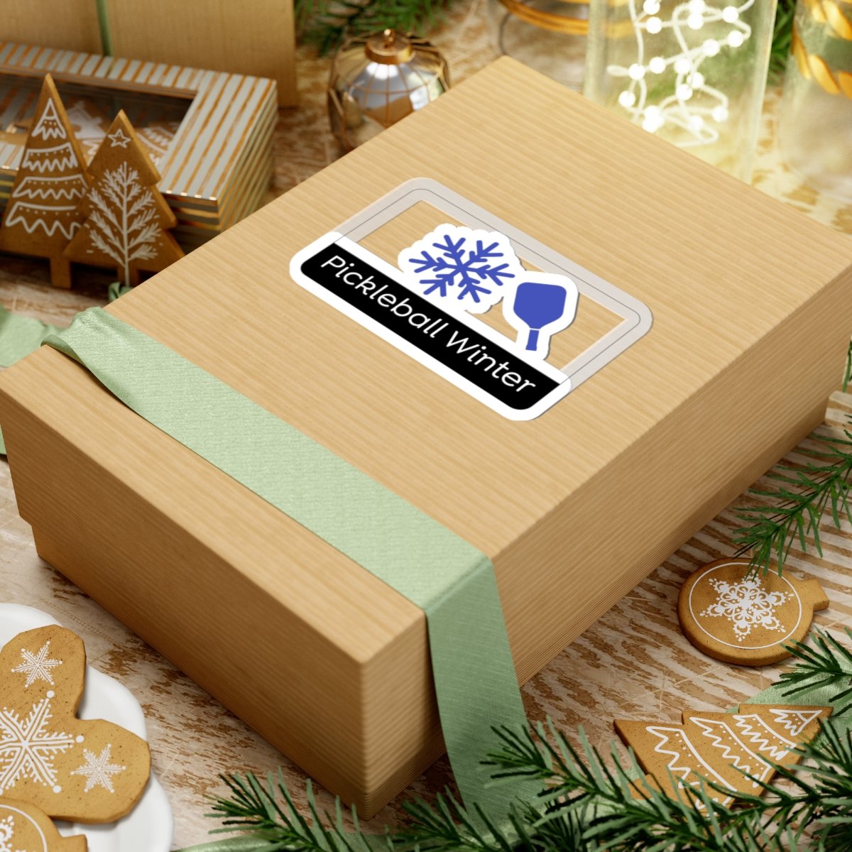 pickleball winter kiss cut stickers | perfect for paddle lovers, laptop decor, gifts for players, seasonal sports accessories pickleball winter kiss cut stickers | perfect for paddle lovers, laptop decor, gifts for players, seasonal sports accessories