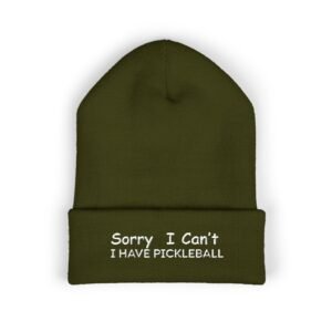 classic cuffed beanie sorry i can't i have pickleball | winter accessory, sports gifts, fun beanie, outdoor fashion, casual wear