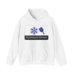 pickleball winter hoodie unisex heavy blend sweatshirt, cozy pullover, winter sports apparel, pickleball lover gift, cold weather gear