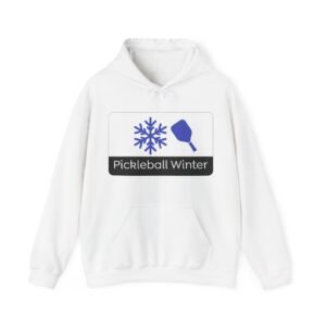 pickleball winter hoodie unisex heavy blend sweatshirt, cozy pullover, winter sports apparel, pickleball lover gift, cold weather gear