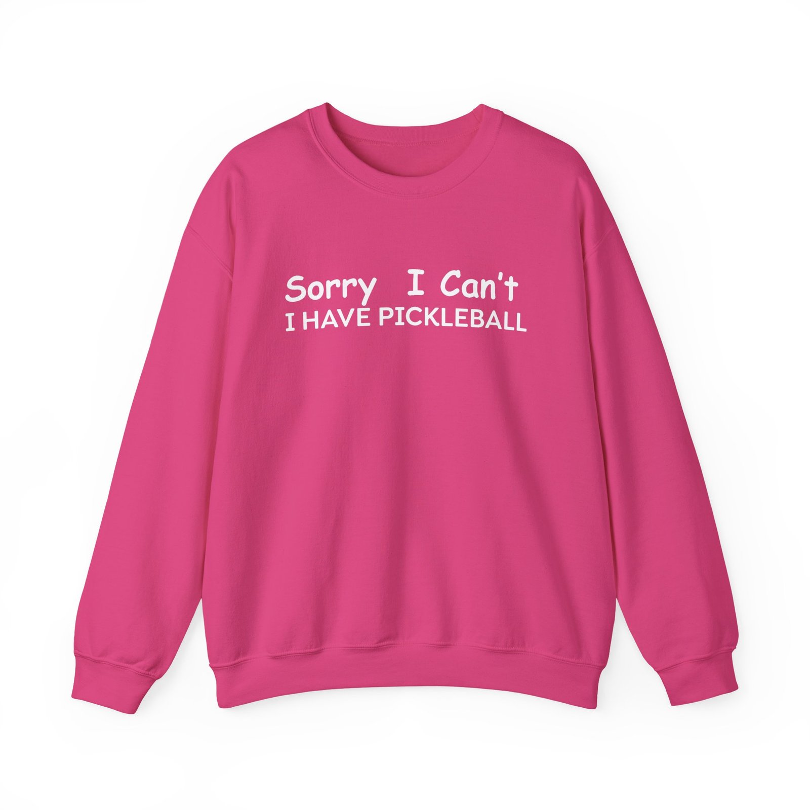 pickleball sweatshirt sorry i can't, sports gear, thoughtful gift, athletic wear, casual attire, unisex crewneck pickleball sweatshirt sorry i can't, sports gear, thoughtful gift, athletic wear, casual attire, unisex crewneck